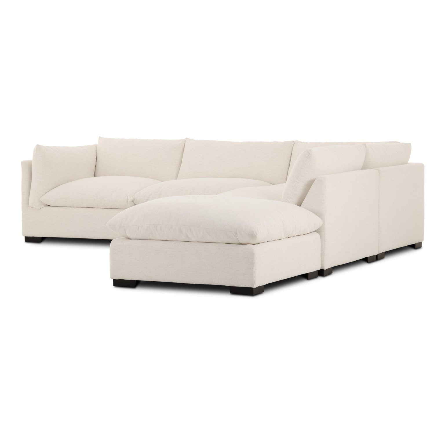 Alternative view of Westwood 4-Piece Ottoman Sectional in Crypton Nomad Snow