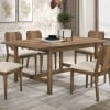 Crestmore 7-piece dining set in walnut wood, full set front view
