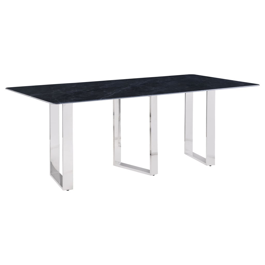 Alternative view of Desden 79-Inch Grey Sintered Stone Dining Table