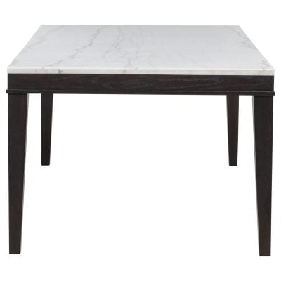 Averill 7-Piece White Marble Top Dining Set in Tan and Coffee Bean - Image 5