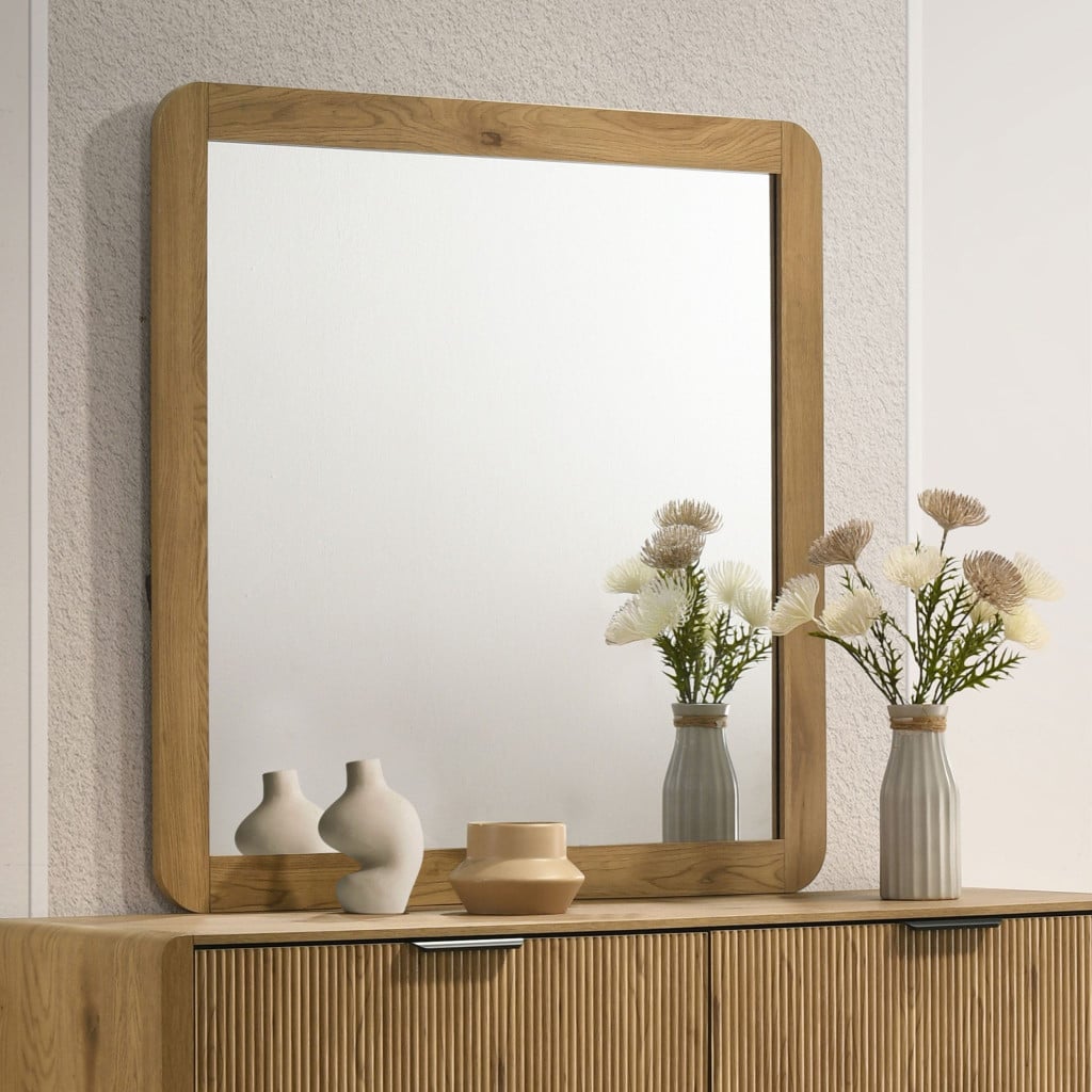 Bennett Dresser Mirror in Light Oak - front view