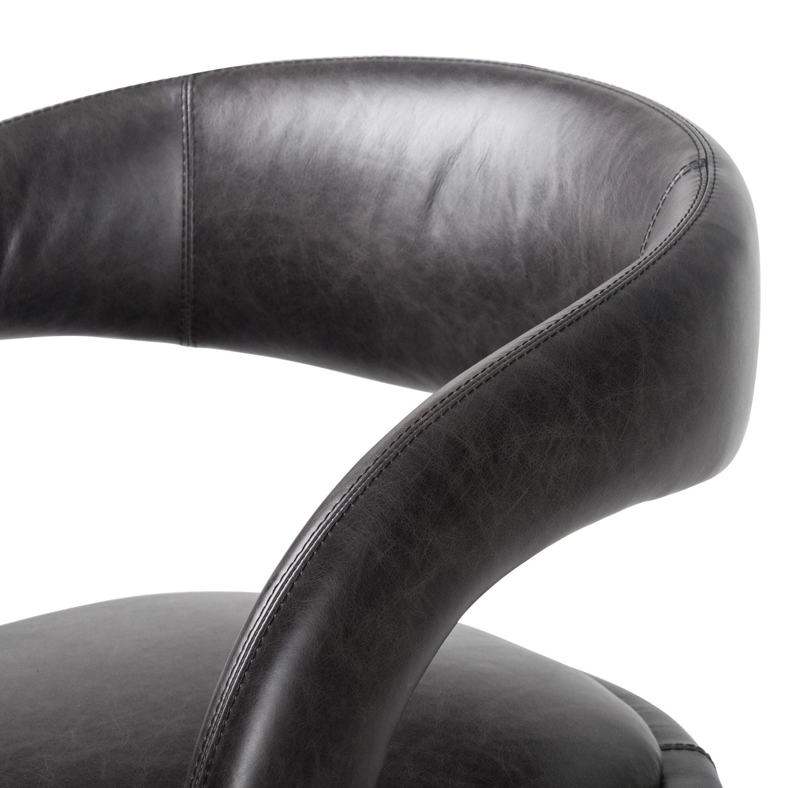Hawkins Black Leather Dining Chair - Image 7