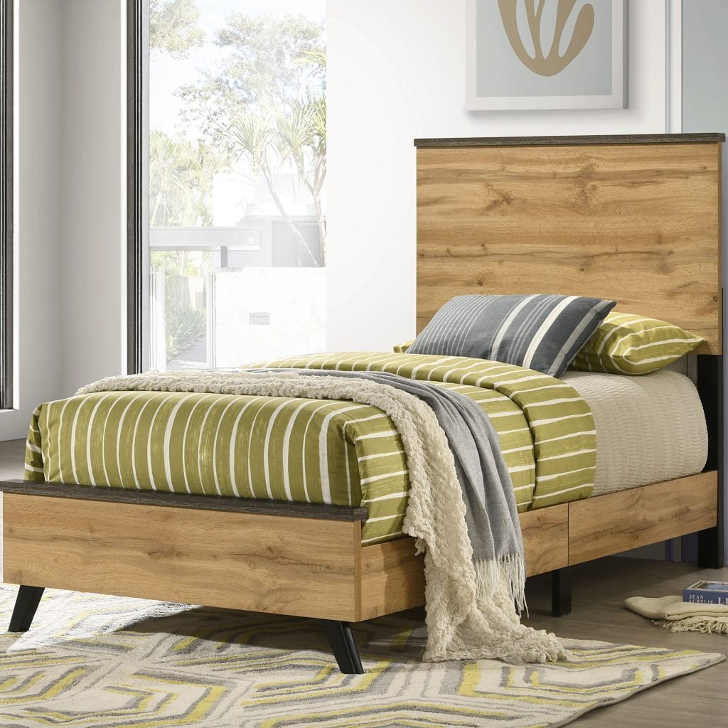 Kaywood Twin Panel Bed in Natural Pine - room view