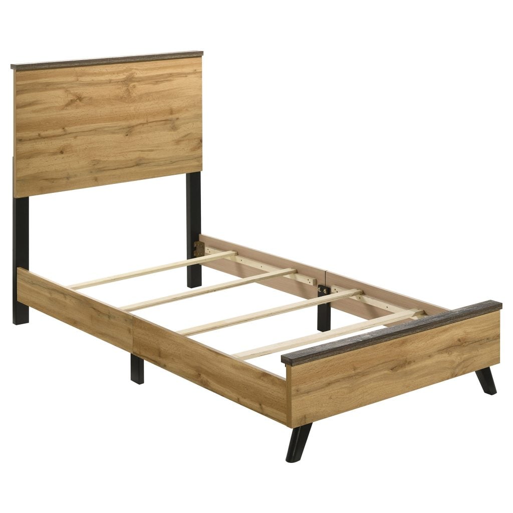 Kaywood Twin Panel Bed in Natural Pine - front view
