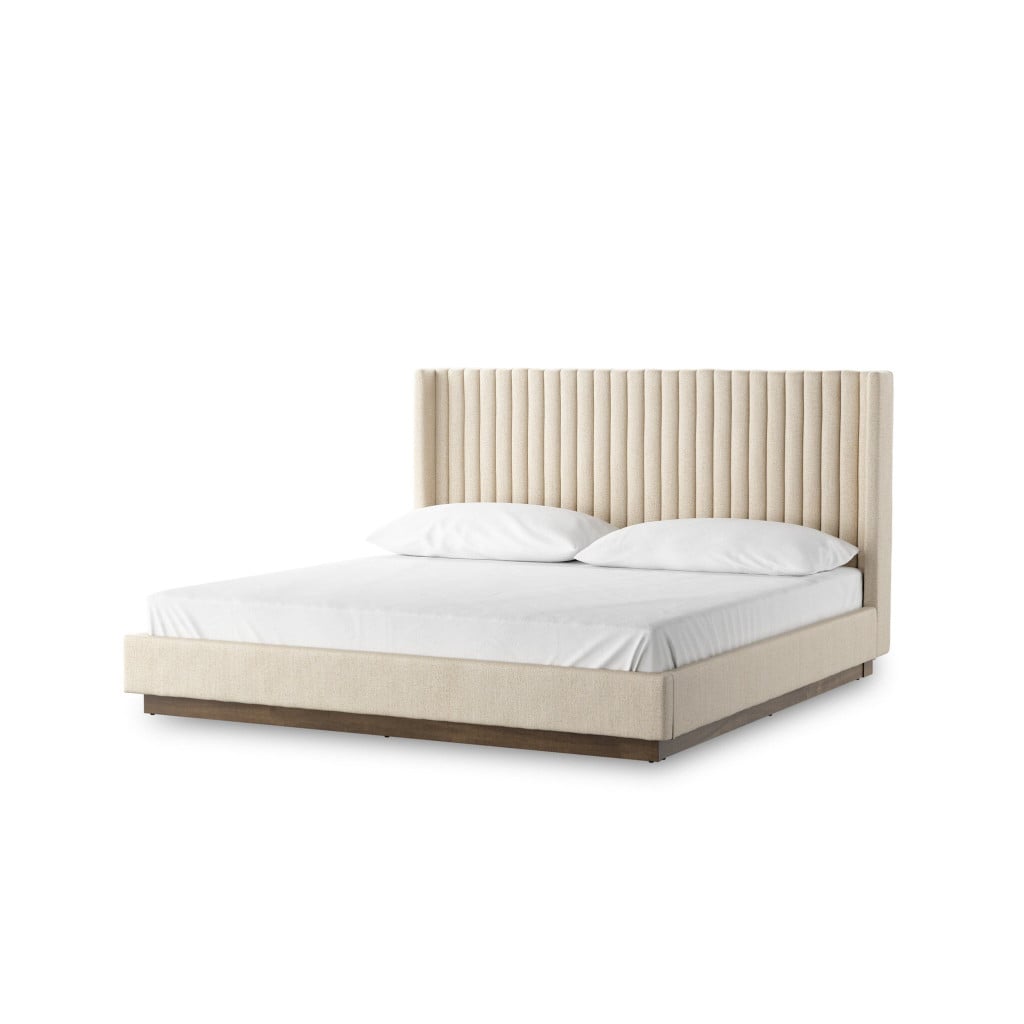 Alternative view of Montgomery Cream Channel-Tufted King Bed