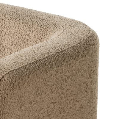 Gidget 84-Inch Camel Curved Shearling Sofa - Image 9
