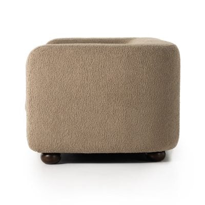 Gidget 84-Inch Camel Curved Shearling Sofa - Image 3