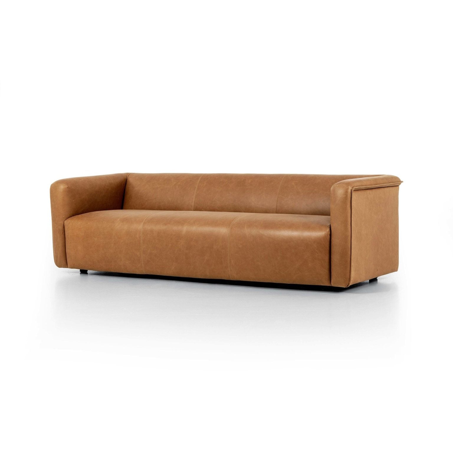 Alternative view of Wellborn Cognac Top-Grain Leather Sofa
