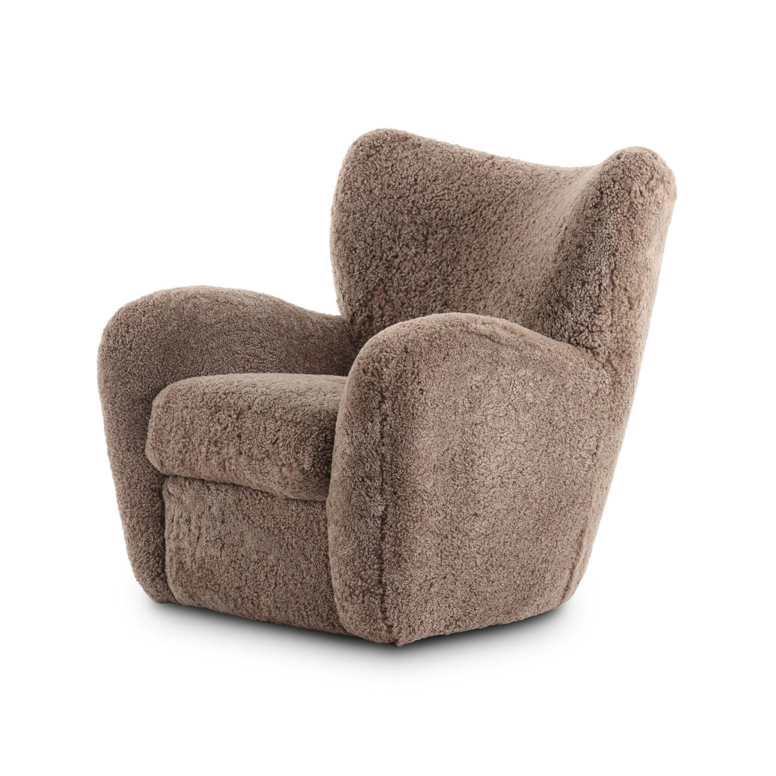Alternative view of Amelie Taupe Shearling Wingback Accent Chair