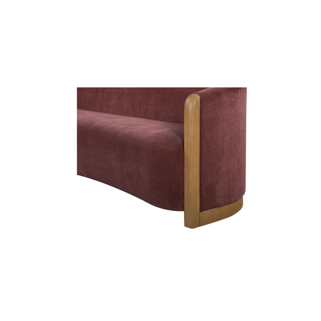 Anya Curved Sofa in Berry Chenille - lifestyle view