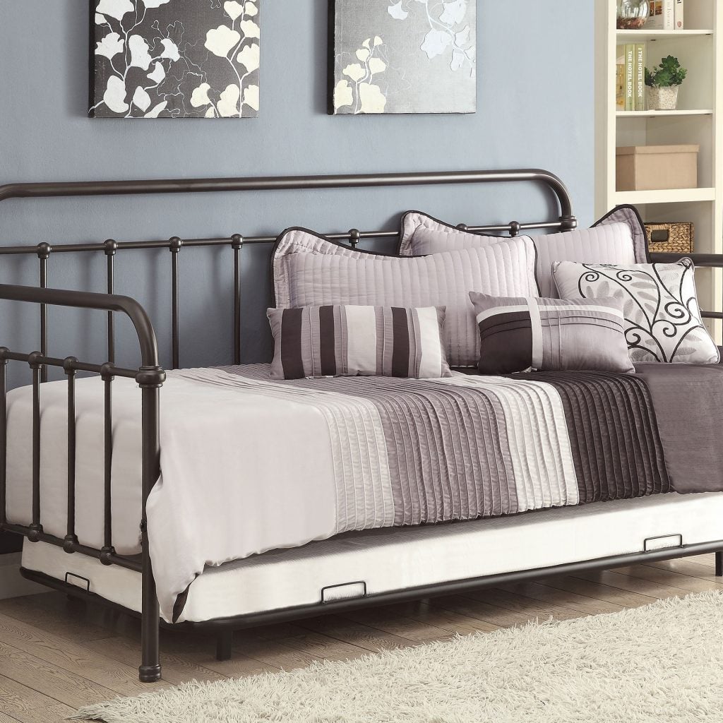 Livingston Metal Twin Daybed with Trundle in Dark Bronze - view 1