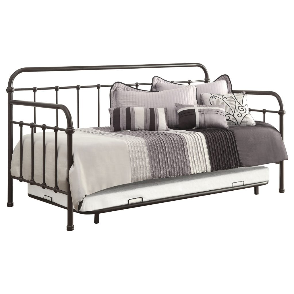 Livingston Metal Twin Daybed with Trundle in Dark Bronze - view 2