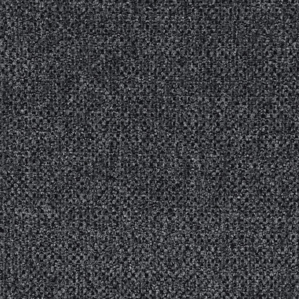 McCord sectional sofa in dark grey chenille with accent pillows, three-quarter view