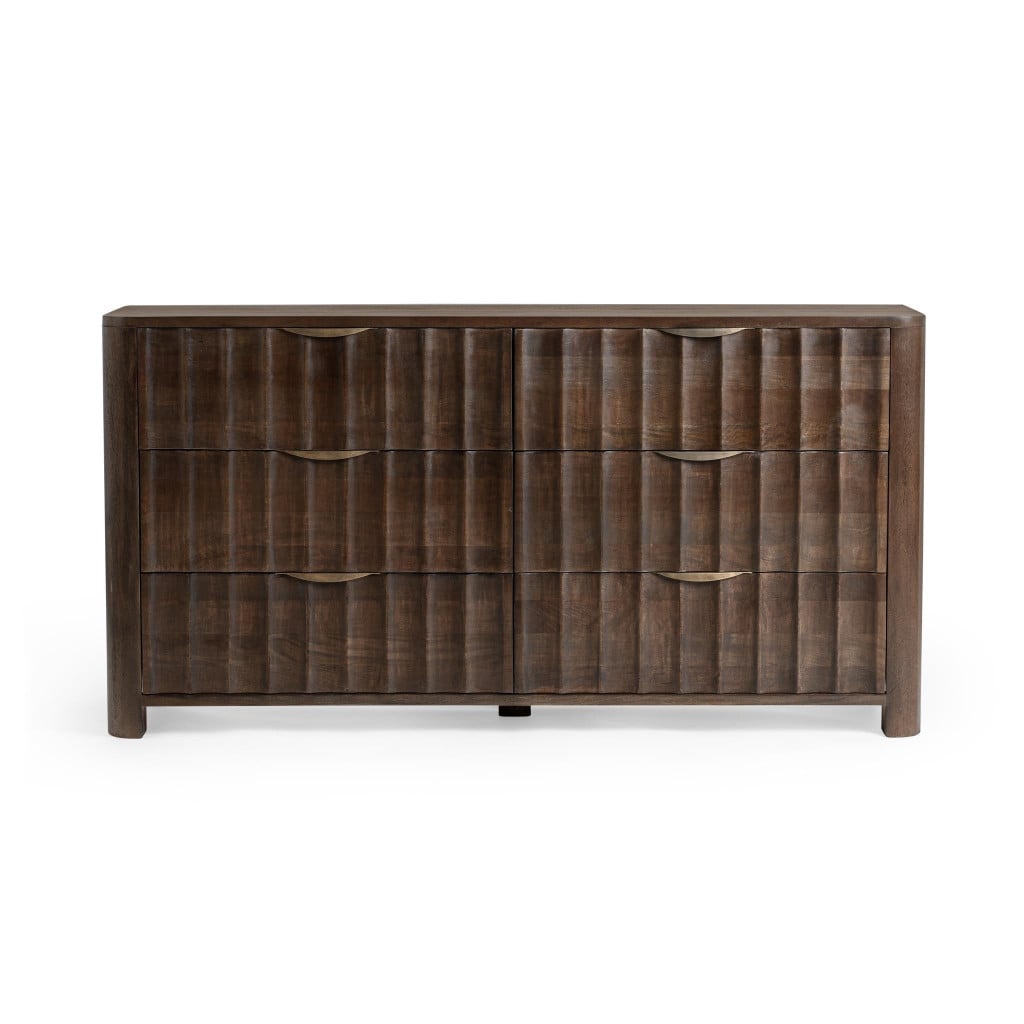 Baylee 6-Drawer Dresser in Cocoa Brown - front view