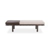 Brooklyn 70-Inch Leather and Fabric Accent Bench in Cocoa Latte - front view