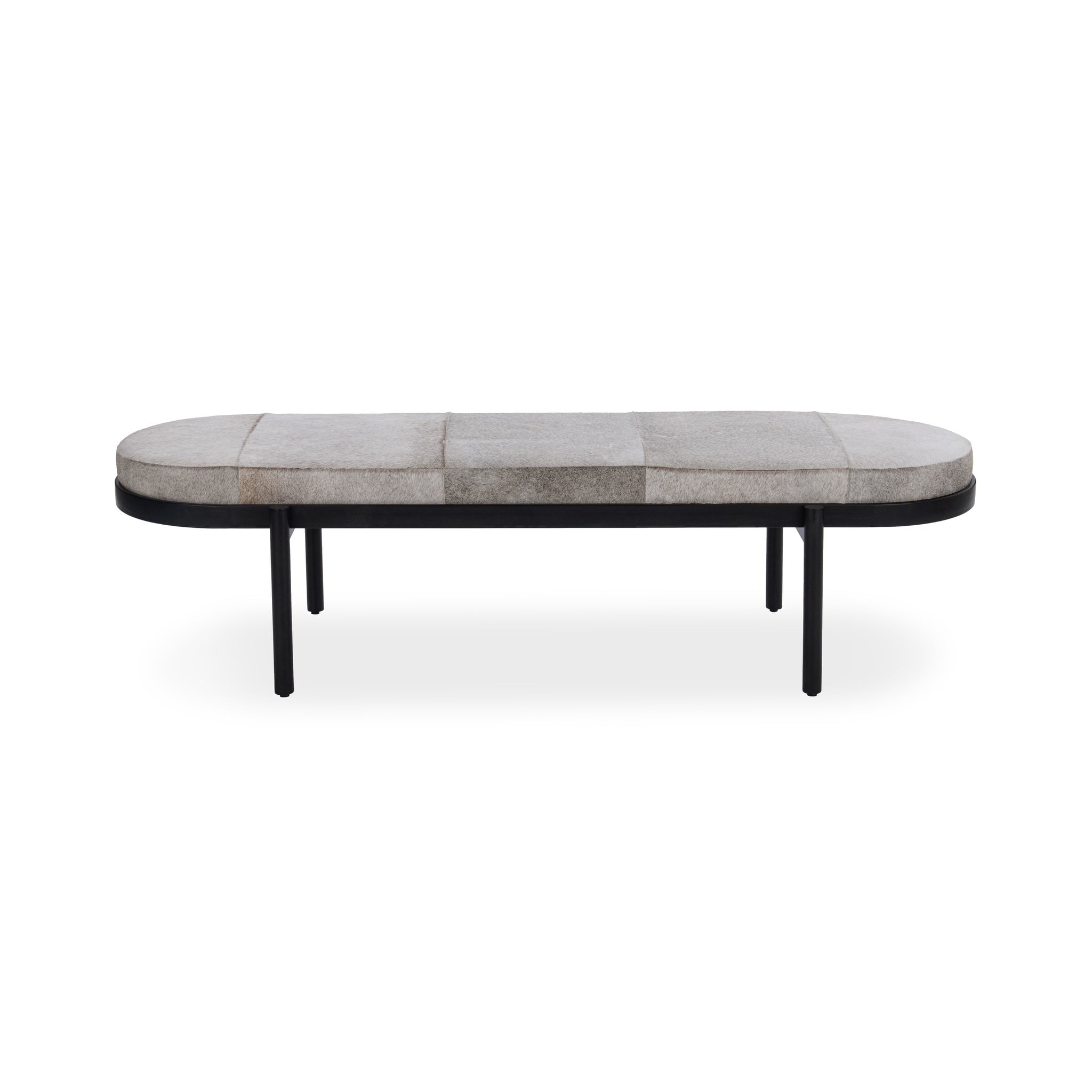 Evelyn 70-Inch Upholstered Accent Bench in Sparrow Gray - front view