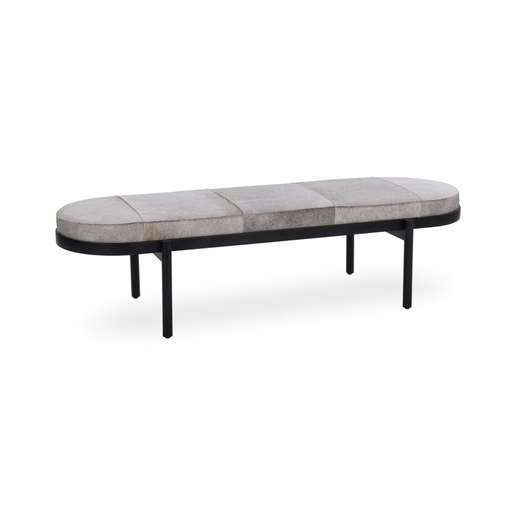 Evelyn 70-Inch Upholstered Accent Bench in Sparrow Gray - primary view
