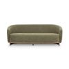 Myra barrel sofa in sage dust green polyester, front view