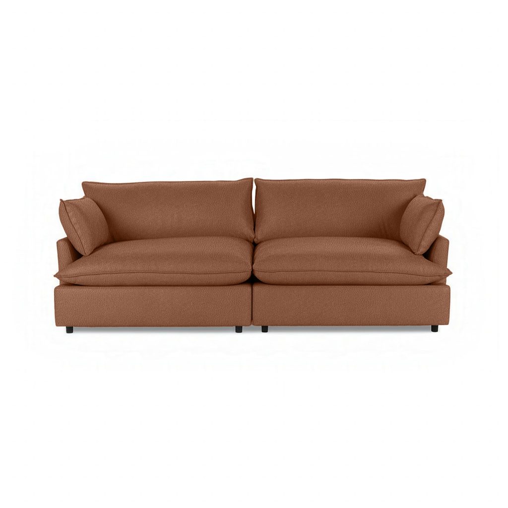 Caplan 2 Piece Modular Sectional in Saddle Top Grain Leather - front view