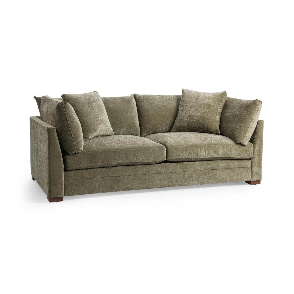 Audrey 94-Inch Sofa in Soft Olive - angled front view