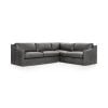 Kipton RAF Corner Sectional in Lush Gray Top Grain Leather - front view