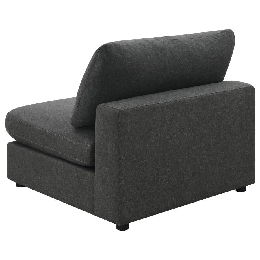 Serene charcoal linen blend 6-piece modular sectional, additional view