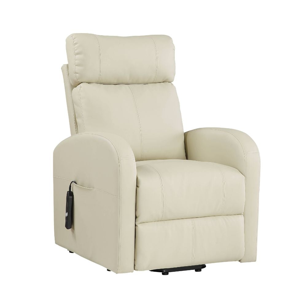 Ricardo Power Lift Recliner in Beige PU - front view