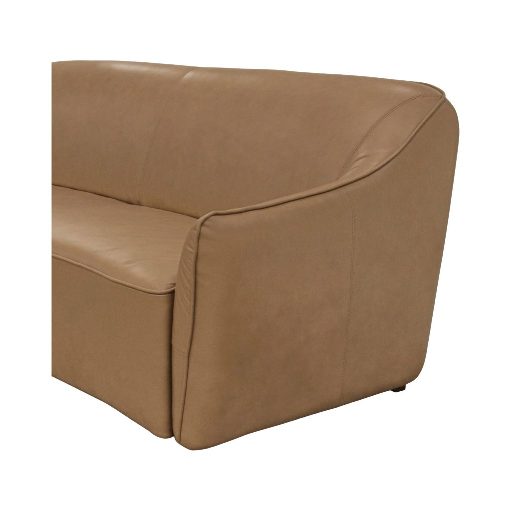 Hawkins Leather Sofa in Cognac - back view