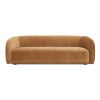 Faye Curved Sofa in Tan Faux Mohair - front view