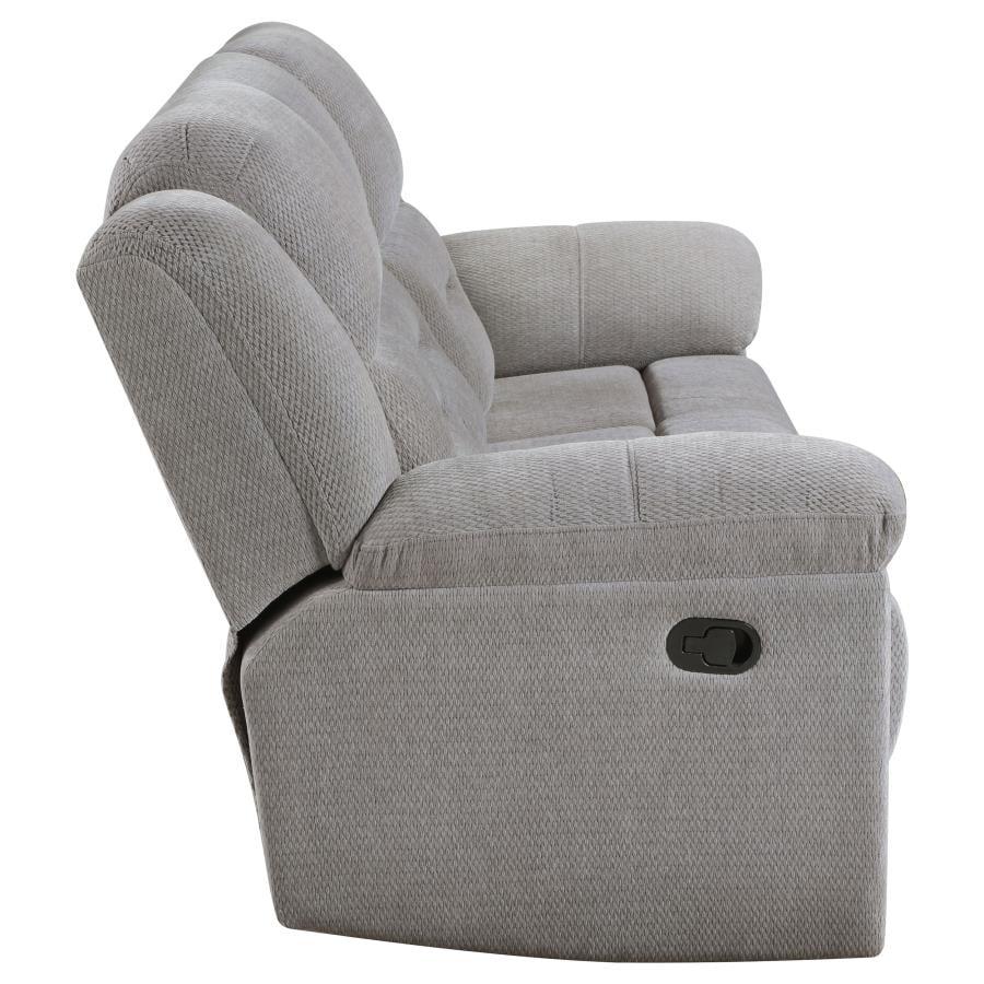Gilson grey chenille manual reclining sofa, additional view