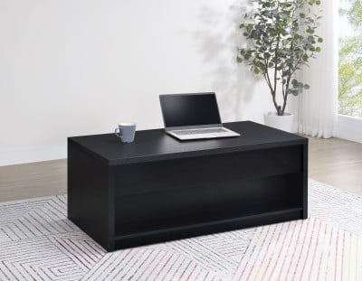 Knapp Black Lift-Top Coffee Table with Hidden Storage and Drawers by Coaster - Knapp lift-top coffee table view 2