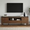 Bradley 63-Inch SmartTop TV Stand in Smokey Grey and Dark Brown - front view