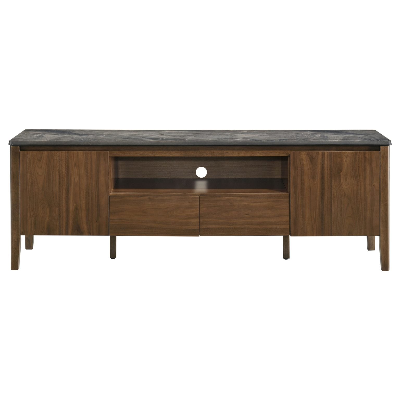 Bradley 63-Inch SmartTop TV Stand in Smokey Grey and Dark Brown - side view