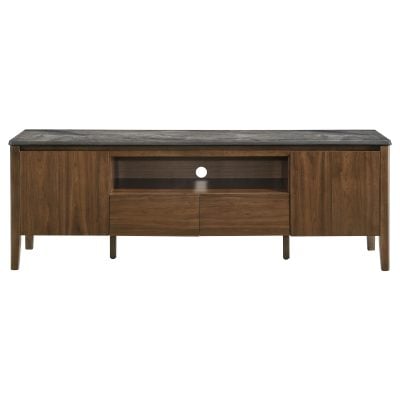 Bradley 63-Inch SmartTop TV Stand in Smokey Grey and Dark Brown - side view