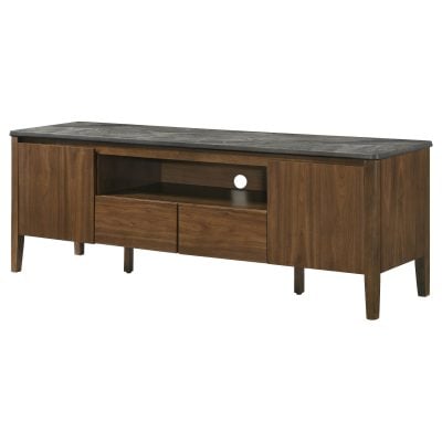 Bradley 63-Inch SmartTop TV Stand in Smokey Grey and Dark Brown - detail view