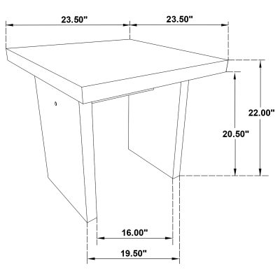 Decker 2-piece coffee and end table set in natural oak wood, end table beside an armchair