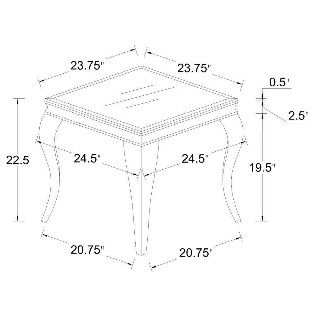 Carone White 2-Piece Coffee Table Set with Glass Tops by Coaster - Carone end table view 3