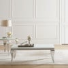 Carone White 2-Piece Coffee Table Set with Glass Tops by Coaster - Carone coffee table set view 1