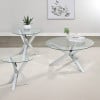 Kenzie Chrome 3-Piece Round Coffee Table Set with Glass Tops by Coaster - Kenzie coffee table set view 1