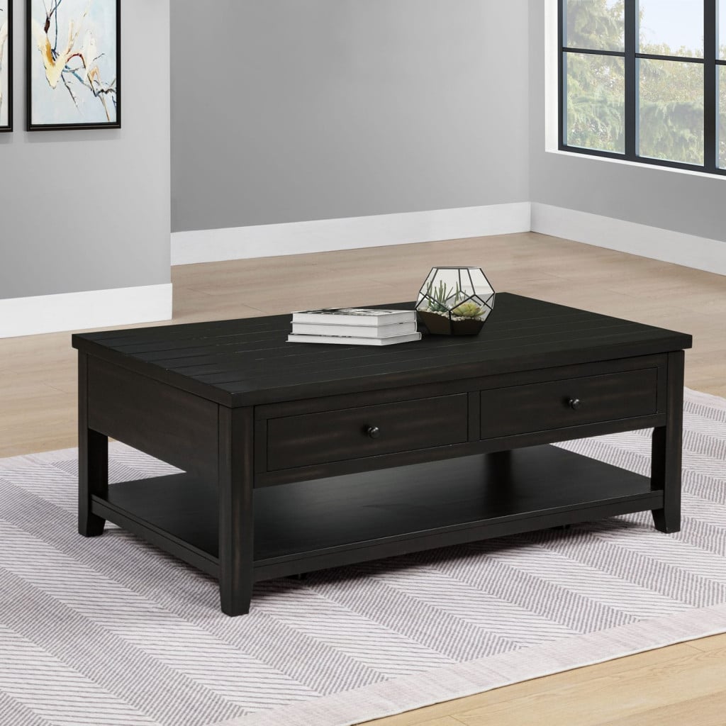 Payne Distressed Java Lift-Top Coffee Table with Casters by Coaster - Payne lift-top coffee table view 1