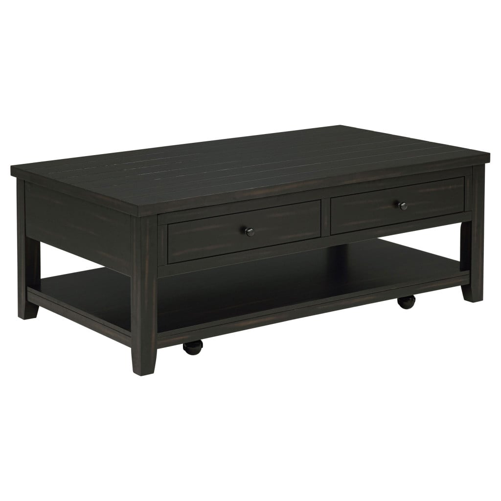 Payne Distressed Java Lift-Top Coffee Table with Casters by Coaster - Payne lift-top coffee table view 3