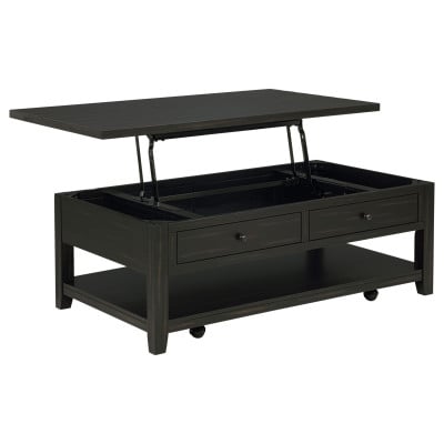 Payne Distressed Java Lift-Top Coffee Table with Casters by Coaster - Payne lift-top coffee table view 4