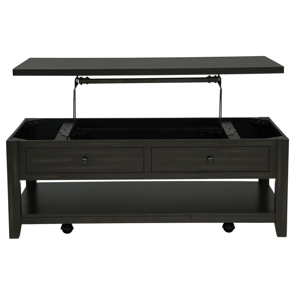 Payne Distressed Java Lift-Top Coffee Table with Casters by Coaster - Payne lift-top coffee table view 6