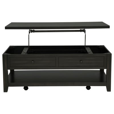 Payne Distressed Java Lift-Top Coffee Table with Casters by Coaster - Payne lift-top coffee table view 6