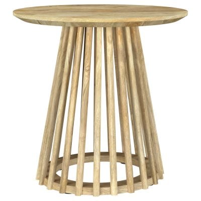 Touhy 3-piece round coffee table set in natural mango solid mango wood, all three tables styled together