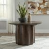 Cayenne solid mango wood coffee table in walnut, straight front view