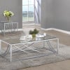 Lille Chrome 2-Piece Coffee Table Set with Glass Tops by Coaster - Lille coffee table set view 1