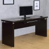Skylar 55-inch computer desk in cappuccino finished wood, straight front view