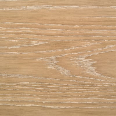 Goodson 64-inch computer desk in distressed light brown wood, four-leg base detail