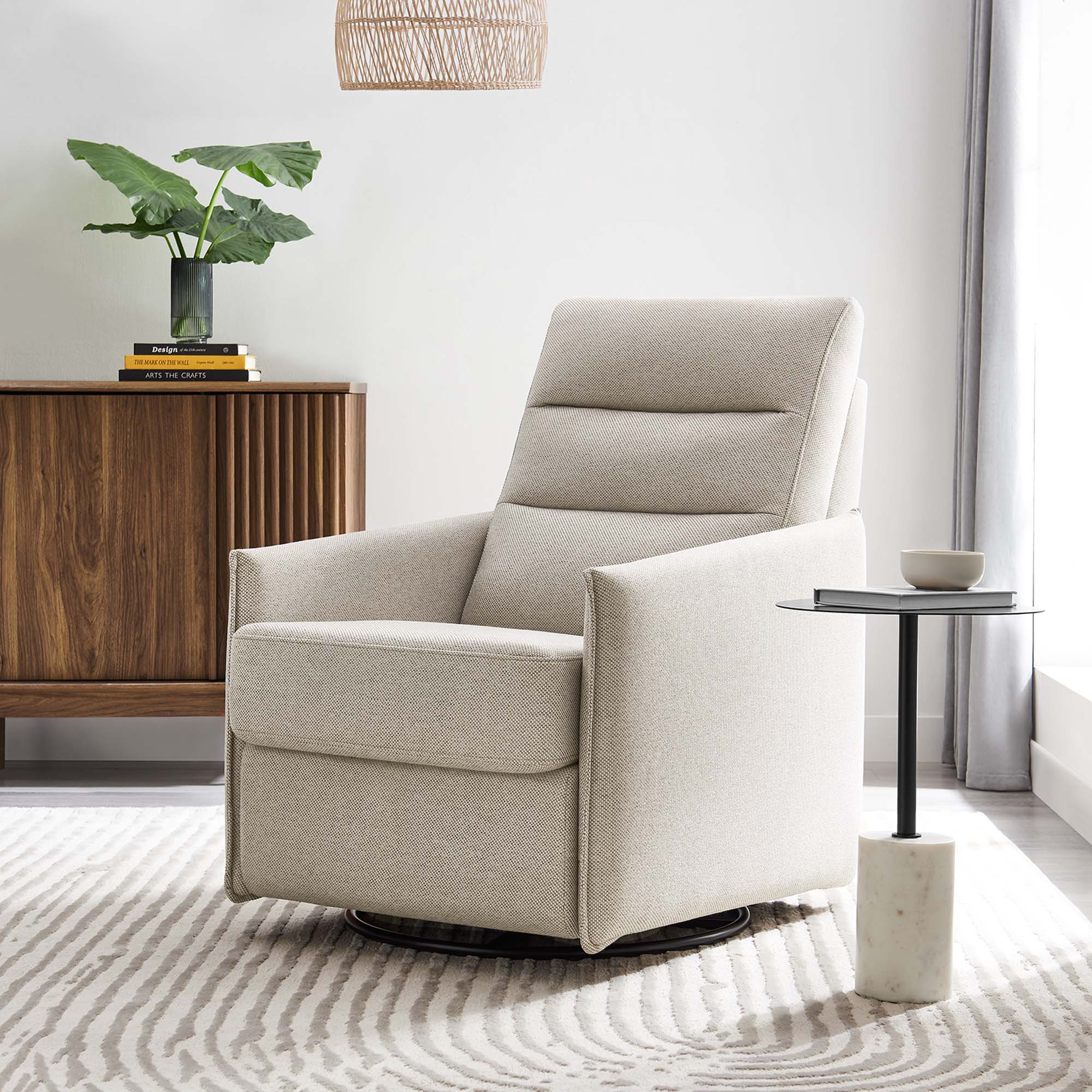 Etta Oatmeal Upholstered Fabric Accent Chair by Modway - lifestyle room view